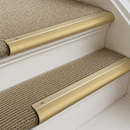 Solid Brass Stair Nosing 63.5mm Bullnose Single Channel, Anti-Slip Insert, Cut to Size 700-2700mm — Colour: Polished Brass