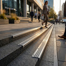 Commercial aluminium stair nosing profile with stainless steel finish, 10mm-12mm thickness for safety edging