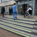 Aluminum anti-slip stair nosing profile 72x55mm with textured surface for indoor and outdoor use