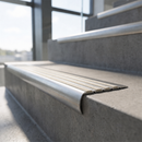 Aluminium Stair Tread Cover 157mm x 40mm with Carborundum Anti-Slip Insert — Anti-Slip Insert Colour: Chalk