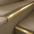 Solid Brass Stair Nosing 63.5mm Bullnose Single Channel, Anti-Slip Insert, Cut to Size 700-2700mm — Colour: Antique Brass