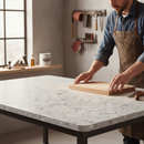 Premium Rounded Edge Laminate Worktop with Stone Effect - 3000mm x 600mm x 38mm for Sophisticated Kitchen Designs