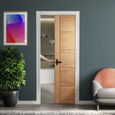 Premium Unfinished Oak 5 Panel Framed Pocket Door Set for Timeless Elegance and Space-Saving Design