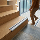 Commercial aluminium stair nosing profiles for tile applications showing 10mm and 12mm thickness options