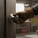 Premium Round Reeded Mortice Door Knob with Polished Chrome Finish - 50mm Round Rose Design for Classic Style and Durability