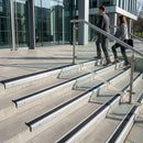 Aluminum anti-slip stair nosing with black rubber insert, 57x33mm profile for indoor outdoor safety