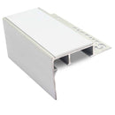 Heavy duty tile-in stair nosing in White - 10mm and 12.5mm tile depth, 1.0m to 3.22m lengths