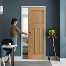 Premium Unfinished Oak 1930s DX 4 Panel Framed Pocket Door Set for Timeless Interior Design