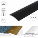 49mm wide aluminium door threshold strip in Black anodised finish - 0.93m and 2.7m lengths