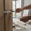 Premium Round Rose Lever Fire Rated Handle Set with Polished Chrome Finish for Enhanced Safety and Aesthetic Appeal