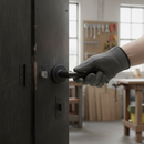 Premium Round Rose Lever Door Handle Set with Matt Black Finish for Modern Interiors