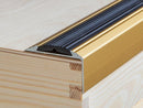 Anodised aluminium stair nosing 1200mm 46x30mm — Gold finish colour swatch