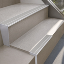 Aluminium Anti-Slip Stair Nosing 85x32mm Rakeback, Twin PVC Inserts, 11 Colours, 1m-3.22m — Insert Colour: Dolphin Grey