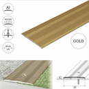 35mm flat aluminium door threshold strip in gold anodised finish - 930mm and 2700mm lengths