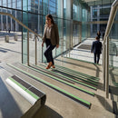 Silver aluminium stair nosing strip 87x40mm with textured non-slip surface for indoor and outdoor use