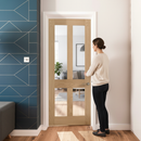 Premium Unfinished Internal Victorian Shaker Door with Clear Glass Panels - 2 Light Design for Modern Interiors