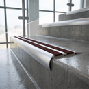 Aluminium Stair Nosing 77mm x 40mm, 5mm Gauge with Carborundum Insert — Anti-Slip Insert Colour: Chestnut