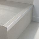 Aluminium Stair Nosing 62x32mm Square Edge, 5mm Gauge, Cut to Size 700-3200mm — Insert Colour: Light Grey Castellated
