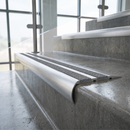 Aluminium Stair Nosing 77mm x 40mm, 5mm Gauge with Carborundum Insert — Anti-Slip Insert Colour: Speckled Pebble