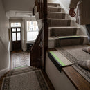 Heavy duty PVC anti-slip stair nosing 60x32mm in gray with textured grip surface for commercial use
