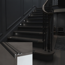 36mm slim aluminium stair nosing with dual rubber anti-slip insert concealed screws - black with black rubber finish