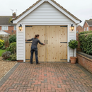 Premium Unfinished Solid Redwood Framed Ledged and Braced Garage Door for External Use
