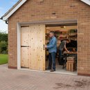 Premium Unfinished Solid Framed Ledged and Braced Garage Door and Frame Set for Enhanced Security and Customization