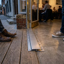 60mm aluminium carpet to carpet transition bar for indoor flooring, brushed metal finish strip