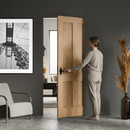 Premium Unfinished Victorian 4 Panel Flat Framed Pocket Door Set for Custom Home Interiors