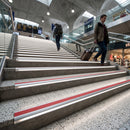 Aluminium anti-slip stair nosing for carpet and laminate with red insert