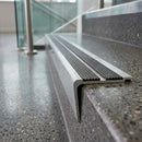 Aluminium Stair Nosing 90x32mm Raked Double Channel 5mm