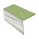 Square Aluminium Stair Nosing 2.75m, 56mm Tread Slip-Resistant Inserts Custom Finishes for Vinyl, Lino & Lightweight Carpets