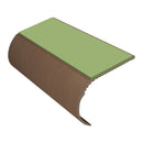 Bullnose aluminum stair nosing with slip-resistant PVC insert, 37mm riser height for vinyl carpets