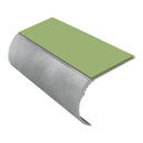 Bullnose aluminium stair nosing with slip-resistant PVC insert, 37mm riser height, 3.22m length