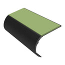 Bullnose aluminum stair nosing with slip-resistant PVC insert, 37mm riser profile for vinyl flooring