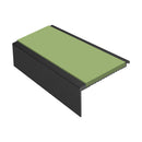 Heavy Duty Square Aluminium Stair Nosing with Single Insert, 2.75m Length, 32mm Riser, Slip-Resistant for Medium Carpets & Smooth Flooring