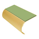 Bullnose aluminium stair nosing with 37mm riser and slip-resistant PVC insert strip for vinyl flooring