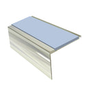Heavy Duty Square Aluminium Stair Nosing with Single Insert, 3.22m Length, 50mm Riser, Slip-Resistant for Medium Carpets & Smooth Flooring