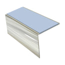 Square Aluminium Stair Nosing 2.75m, 56mm Tread Slip-Resistant Inserts Custom Finishes for Vinyl, Lino & Lightweight Carpets