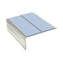 Rake Back Double Channel Aluminium Stair Nosing, 2.44m Length, 93mm Tread, Slip-Resistant PVC Inserts, Ideal for Vinyl & Lino Flooring, Durable & Stylish