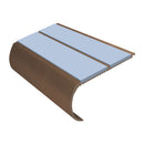 53mm bullnose aluminum stair nosing with dual anti-slip inserts in dark bronze finish