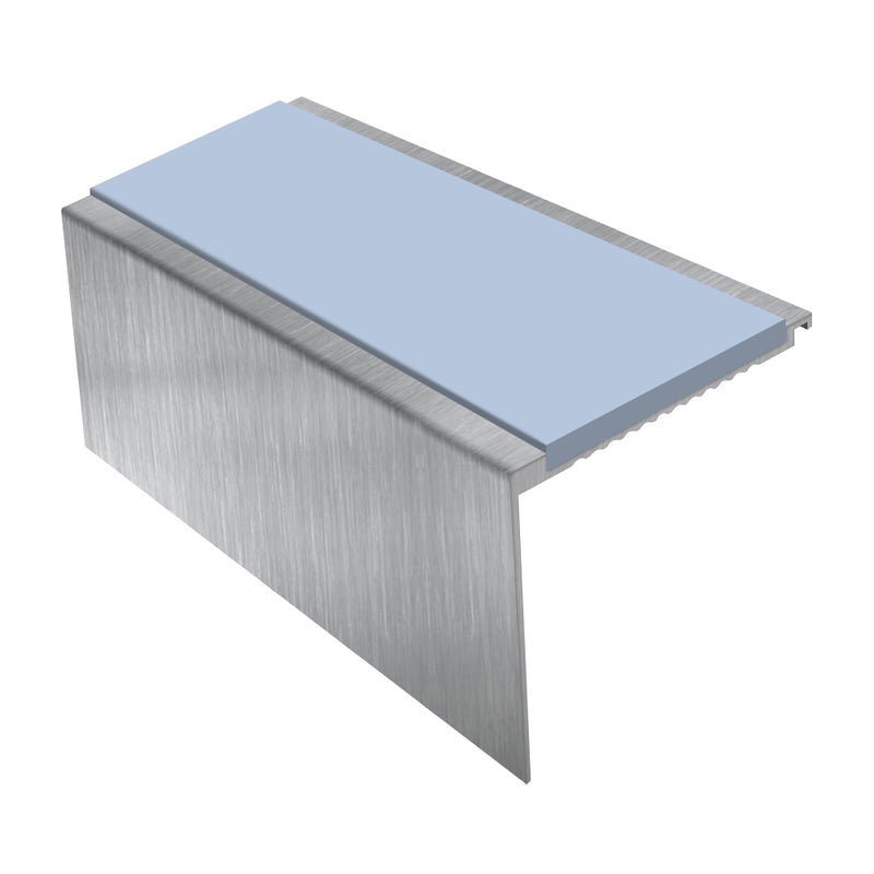 Square Aluminium Stair Nosing 2.75m, Tread 62mm Slip-Resistant Profile for Medium Carpets & Heavy-Duty Flooring Durable & DDA Compliant