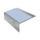 Square Aluminium Stair Nosing | Single Channel Ramp Back 2.75m Length Slip-Resistant PVC Insert Durable for Vinyl, LVT & Wood Flooring