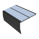 Heavy Duty Chevron Aluminium Stair Nosing 2.44m, Double Insert, 60mm Riser, Slip-Resistant, Durable for High-Traffic Areas, Custom Finishes Available