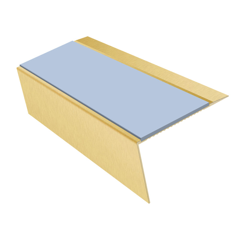 Rake Back Aluminium Stair Nosing 2.75m 70mm Tread Slip-Resistant Inserts Durable for Vinyl, LVT, Wood & Hard Flooring