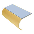 Bullnose aluminum stair nosing with slip-resistant PVC insert, 37mm riser height, 3.22m length
