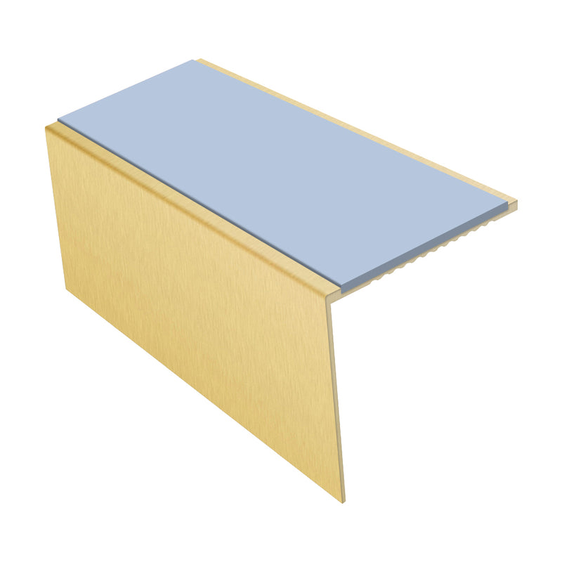 Square Aluminium Stair Nosing 2.75m, 56mm Tread Slip-Resistant Inserts Custom Finishes for Vinyl, Lino & Lightweight Carpets