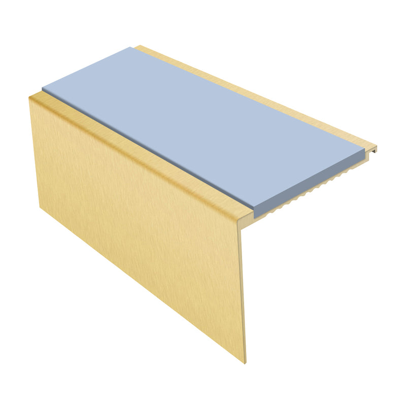 Square Aluminium Stair Nosing 2.75m, Tread 62mm Slip-Resistant Profile for Medium Carpets & Heavy-Duty Flooring Durable & DDA Compliant