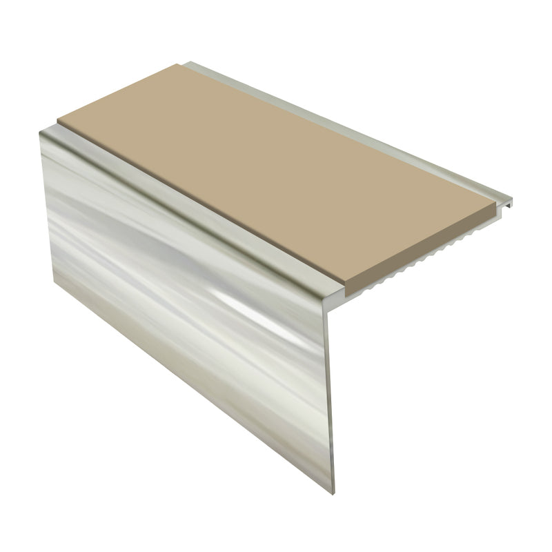 Square Aluminium Stair Nosing 3.22m, 62mm Tread Slip-Resistant, Durable Profile for Medium Carpets & Heavy-Duty Flooring Custom Finishes Available