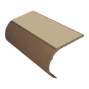 Bullnose aluminum stair nosing with slip-resistant PVC insert, 37mm riser profile for vinyl carpets